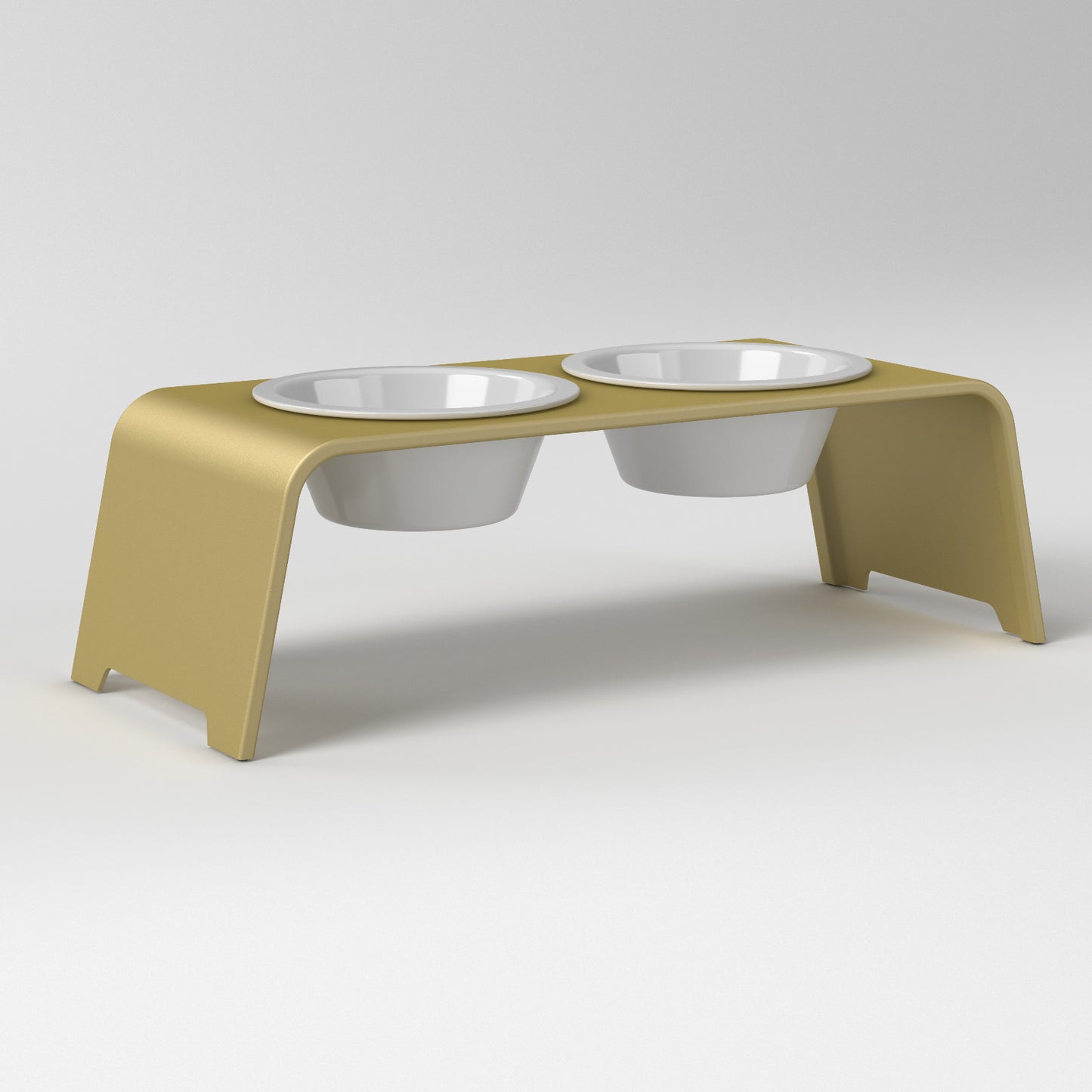 dogBar® IN & OUTside M - aluminium or anodisé mat avec bols en porcelaine