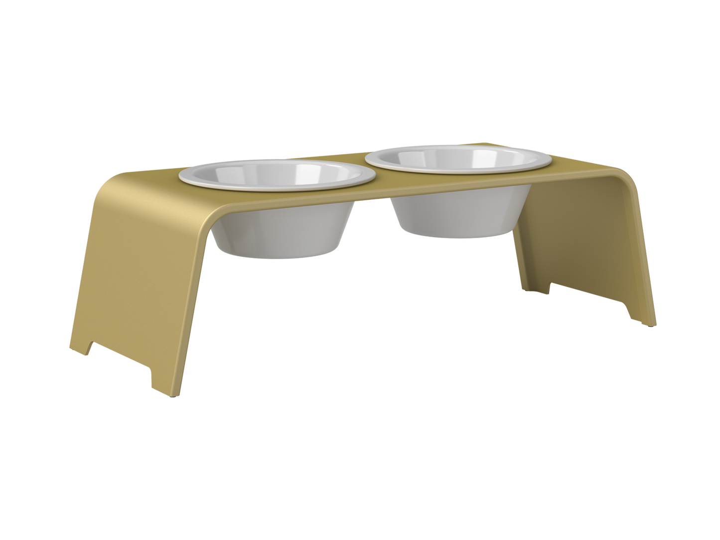 dogBar® IN & OUTside M - aluminium or anodisé mat avec bols en porcelaine